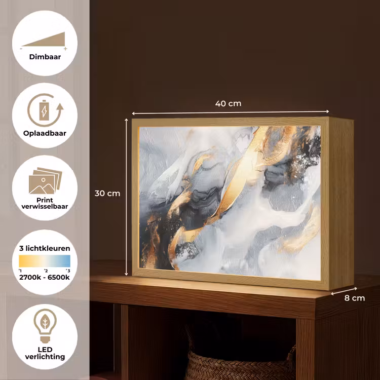Lightbox - Wandlamp - Abstract - Goud - Verf - Aesthetic - Art — 10