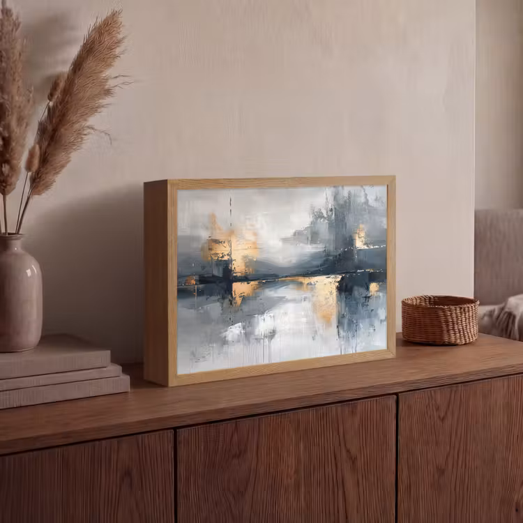 Lightbox - Wandlamp - Abstract - Verf - Kunst - Goud — 4