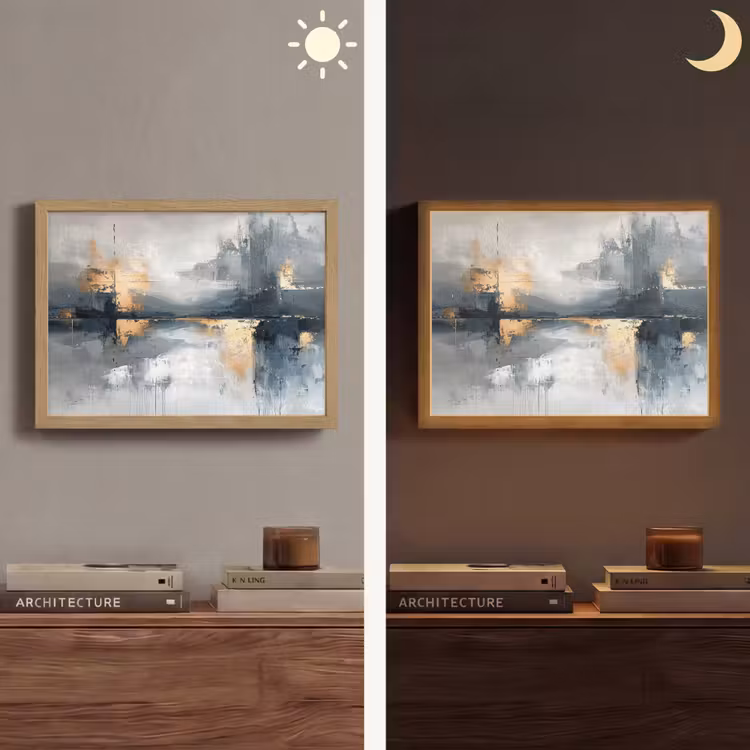 Lightbox - Wandlamp - Abstract - Verf - Kunst - Goud — 6