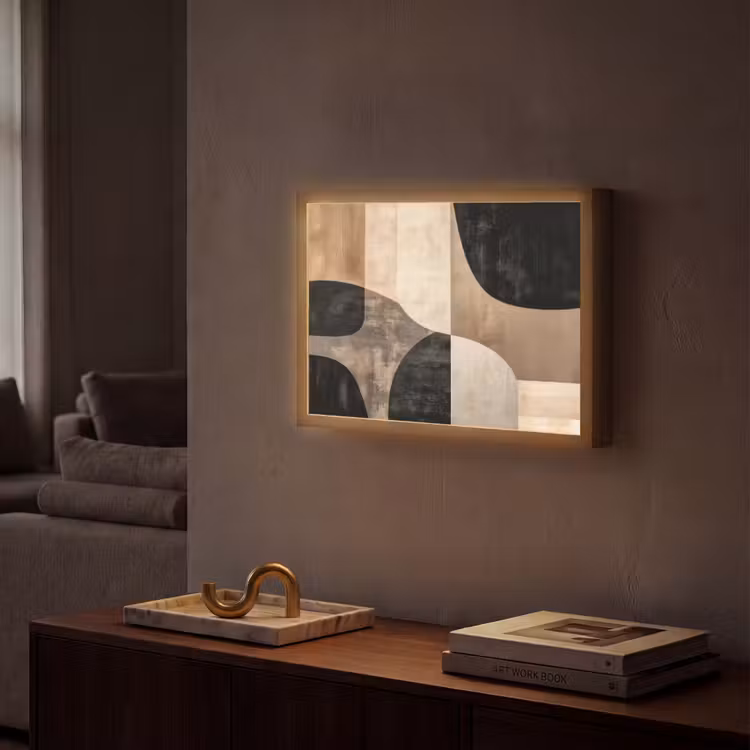 Lightbox - Wandlamp - Abstract - Vlakken - Zwart - Rond — 2
