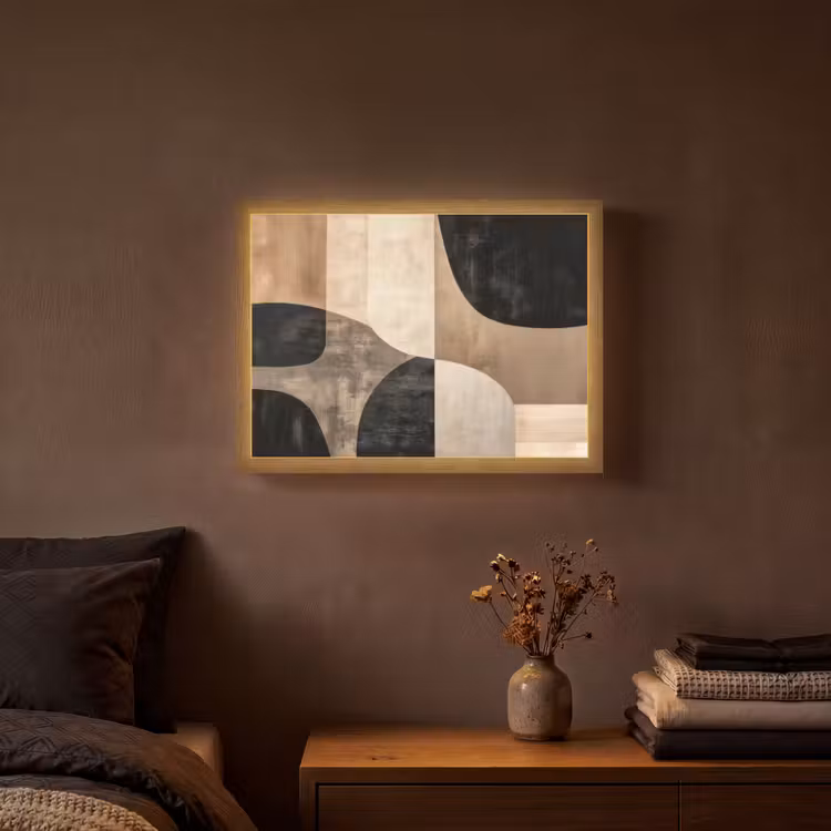 Lightbox - Wandlamp - Abstract - Vlakken - Zwart - Rond — 3