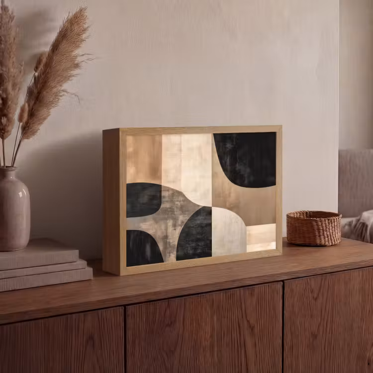 Lightbox - Wandlamp - Abstract - Vlakken - Zwart - Rond — 4