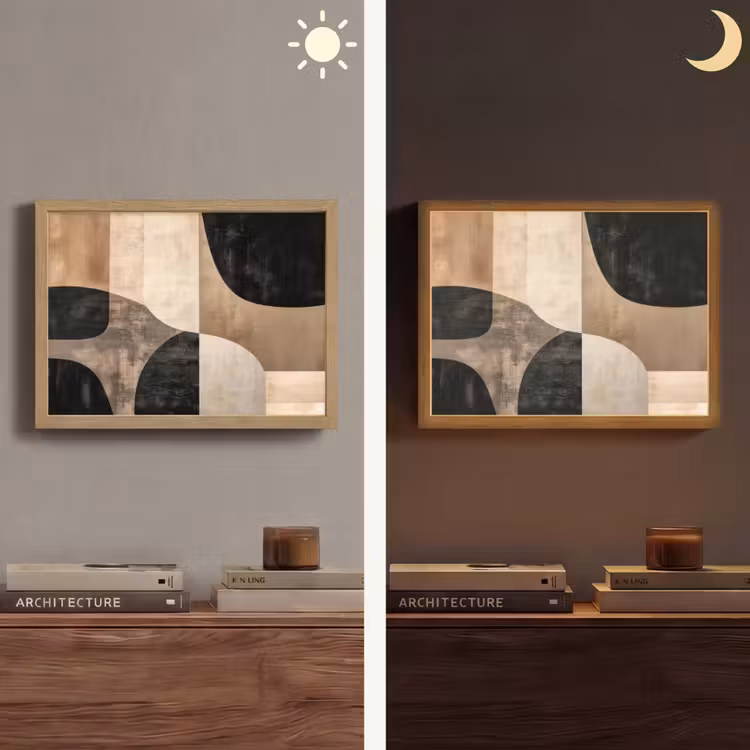 Lightbox - Wandlamp - Abstract - Vlakken - Zwart - Rond — 6