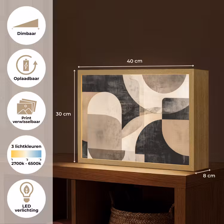 Lightbox - Wandlamp - Abstract - Vormen - Modern - Beige — 10