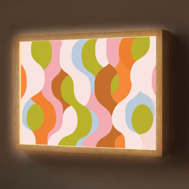 Lightbox - Wandlamp - Abstract - Vormen - Roze — 1