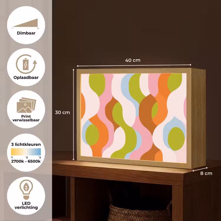 Lightbox - Wandlamp - Abstract - Vormen - Roze — 10