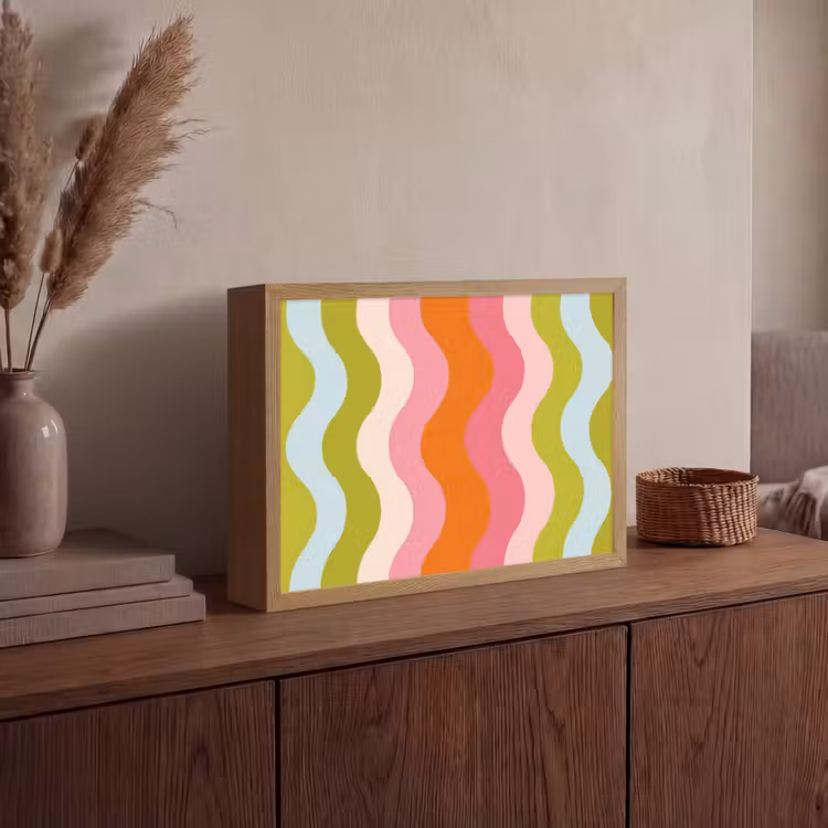 Lightbox - Wandlamp - Banen - Golven - Kleurrijk - Verticaal — 4