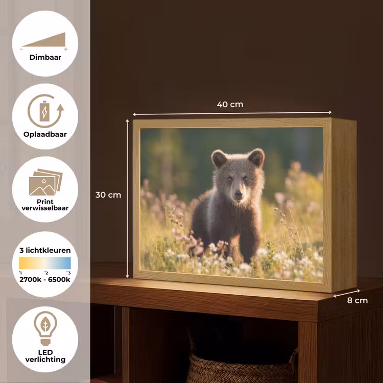 Lightbox - Wandlamp - Beer - Bloemenveld - Gras — 10