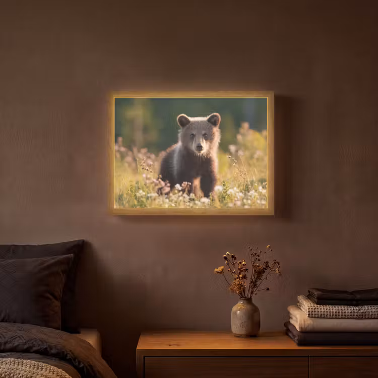 Lightbox - Wandlamp - Beer - Bloemenveld - Gras — 3