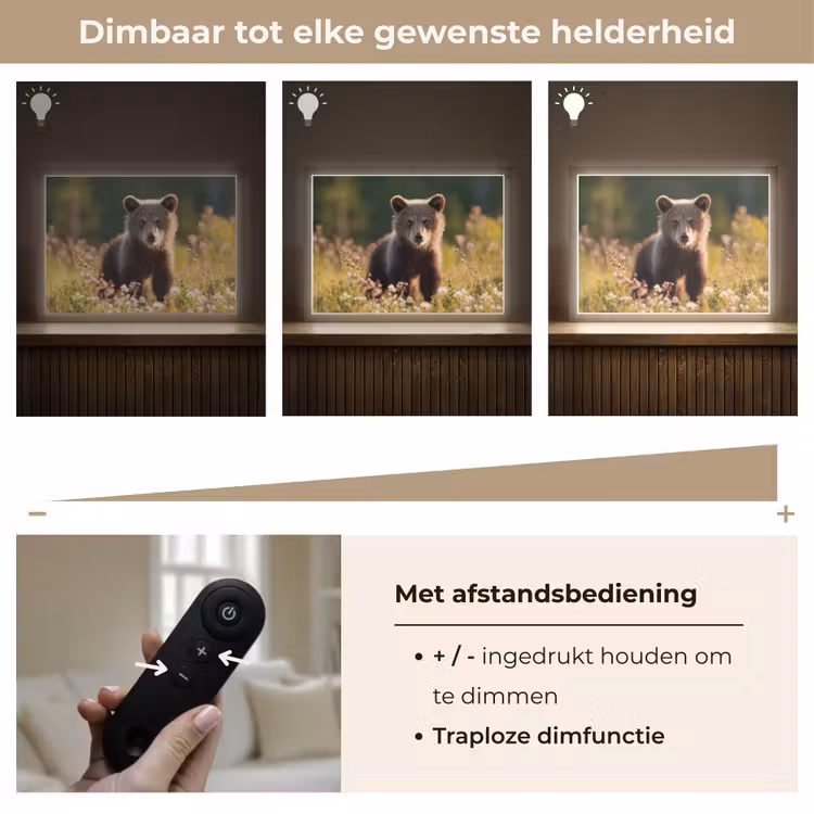 Lightbox - Wandlamp - Beer - Bloemenveld - Gras — 9