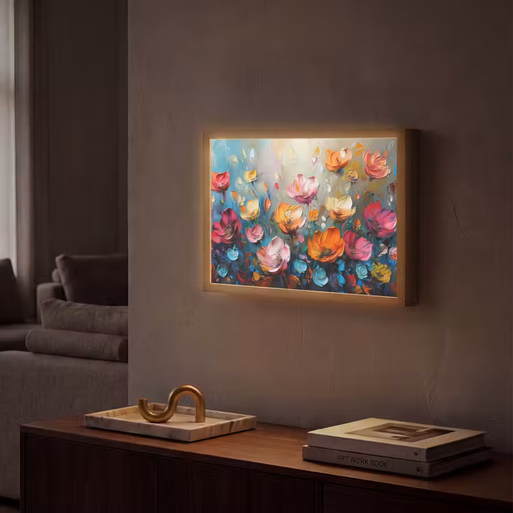 Lightbox - Wandlamp - Bloemen - Kleurrijk - Abstract - Verf - Natuur — 2