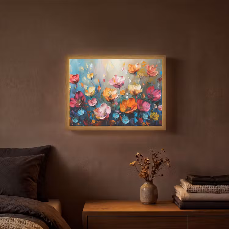 Lightbox - Wandlamp - Bloemen - Kleurrijk - Abstract - Verf - Natuur — 3