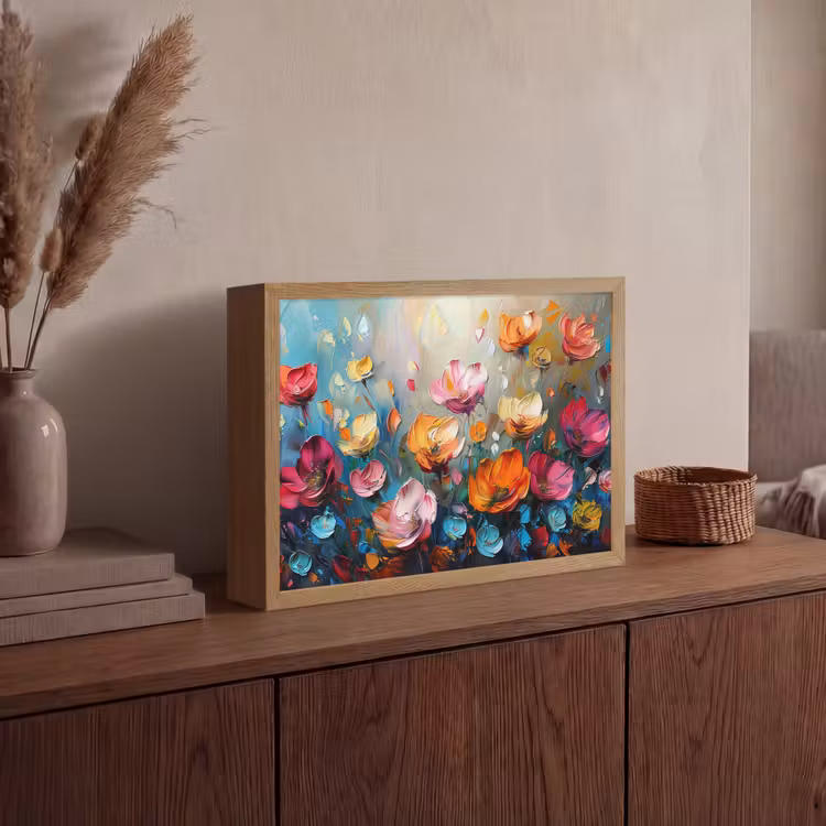 Lightbox - Wandlamp - Bloemen - Kleurrijk - Abstract - Verf - Natuur — 4