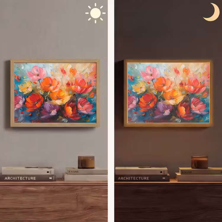Lightbox - Wandlamp - Bloemen - Kleurrijk - Verf - Abstract - Kunst — 6