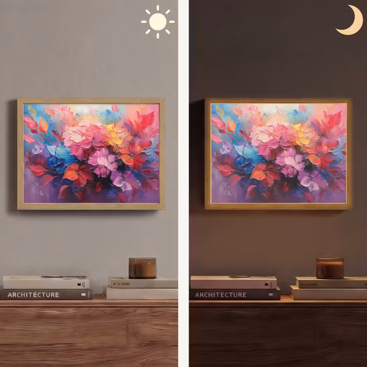 Lightbox - Wandlamp - Bloemen - Verf - Abstract - Kleurrijk — 6