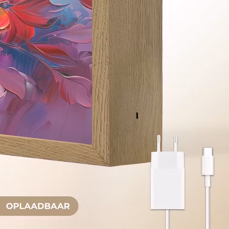 Lightbox - Wandlamp - Bloemen - Verf - Abstract - Kleurrijk — 7