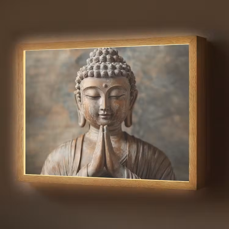 Lightbox - Wandlamp - Boedha - Beeld - Bruin - Rust — 1