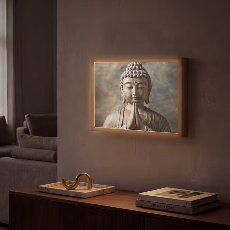 Lightbox - Wandlamp - Boedha - Beeld - Bruin - Rust — 2