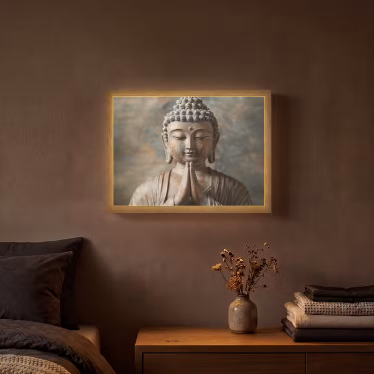 Lightbox - Wandlamp - Boedha - Beeld - Bruin - Rust — 3