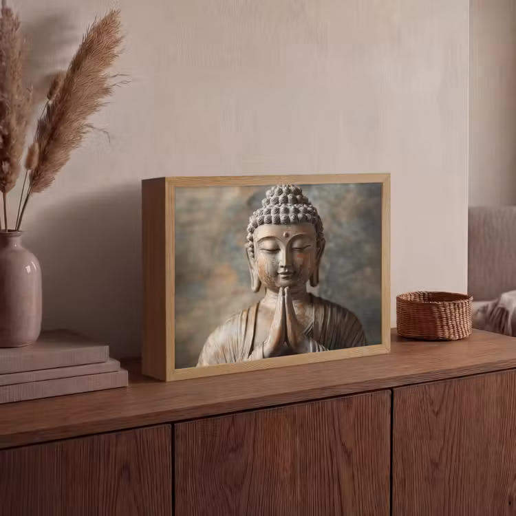 Lightbox - Wandlamp - Boedha - Beeld - Bruin - Rust — 4