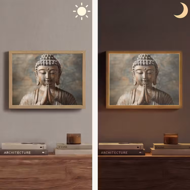 Lightbox - Wandlamp - Boedha - Beeld - Bruin - Rust — 6