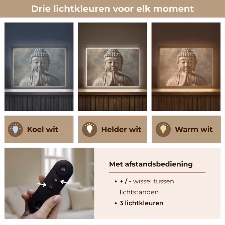 Lightbox - Wandlamp - Boedha - Beeld - Bruin - Rust — 8