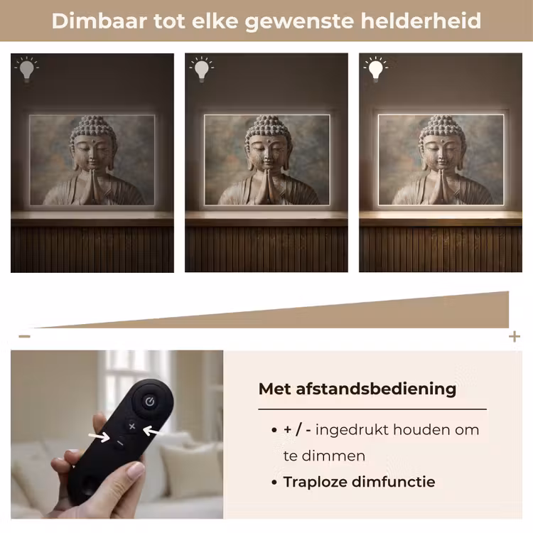 Lightbox - Wandlamp - Boedha - Beeld - Bruin - Rust — 9