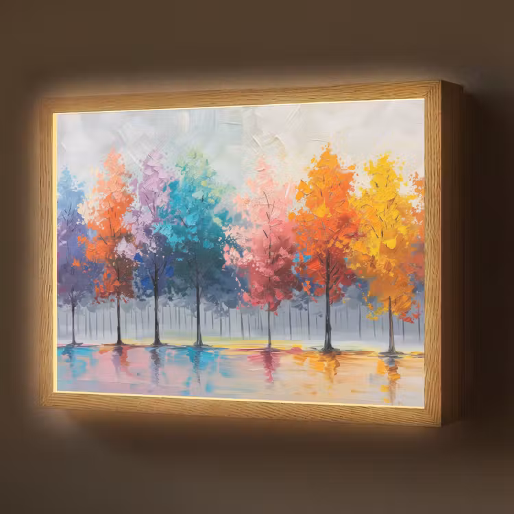 Lightbox - Wandlamp - Bomen - Kleurrijk - Natuur - Abstract — 1