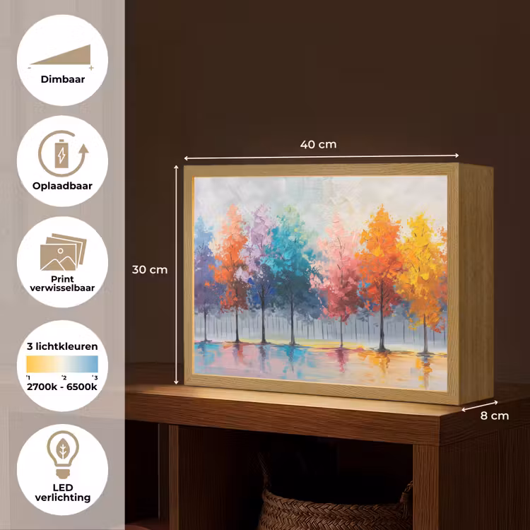 Lightbox - Wandlamp - Bomen - Kleurrijk - Natuur - Abstract — 10