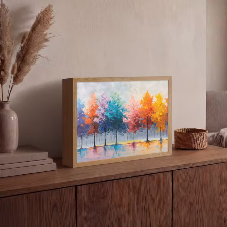 Lightbox - Wandlamp - Bomen - Kleurrijk - Natuur - Abstract — 4