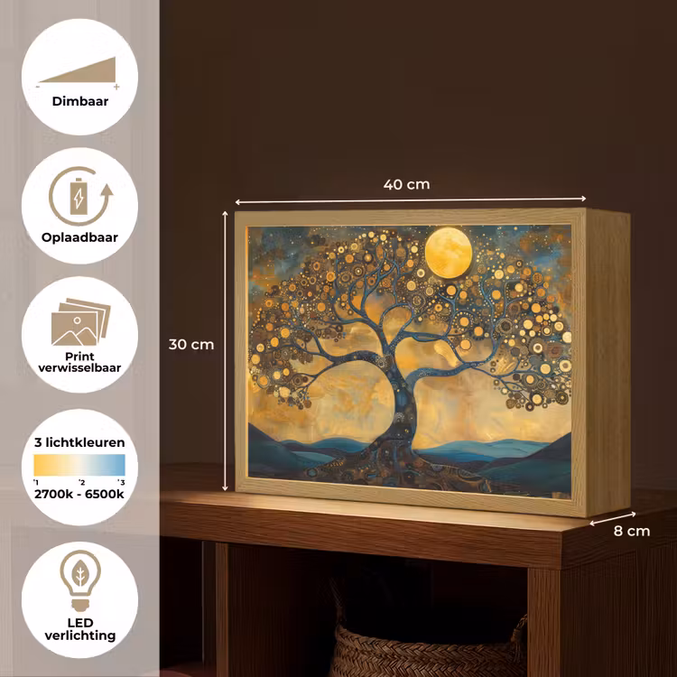 Lightbox - Wandlamp - Boom - Industrieel - Abstract - Geel — 10