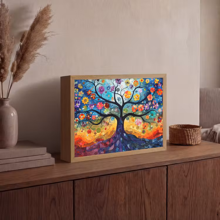 Lightbox - Wandlamp - Boom - Kleurrijk - Bloemen - Kunst - Abstract — 4