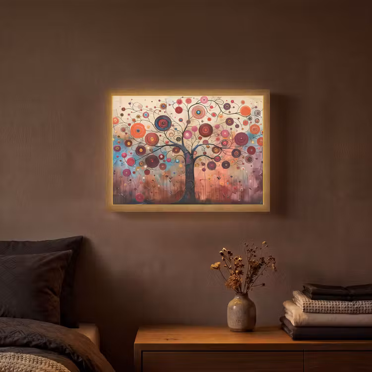 Lightbox - Wandlamp - Boom - Paars - Abstract - Kunst — 3