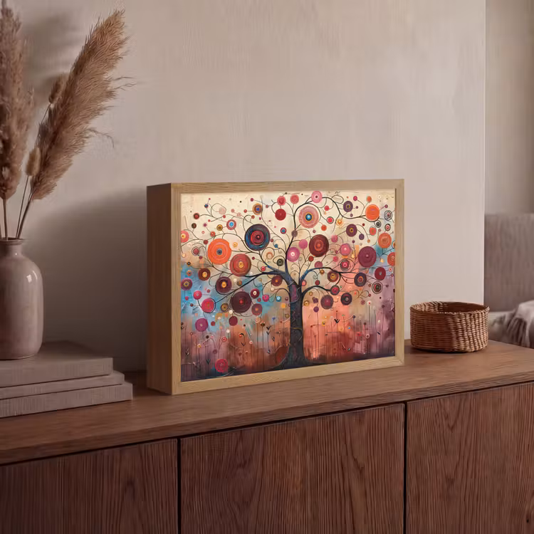 Lightbox - Wandlamp - Boom - Paars - Abstract - Kunst — 4