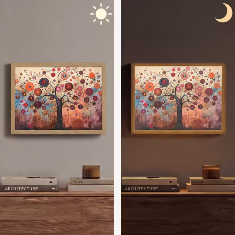 Lightbox - Wandlamp - Boom - Paars - Abstract - Kunst — 6