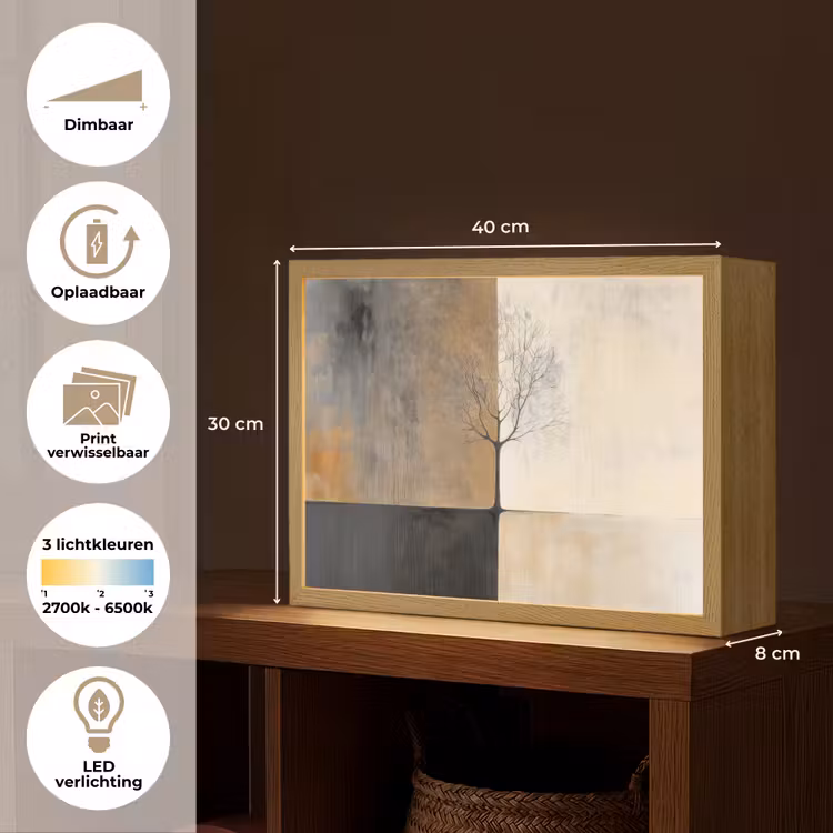 Lightbox - Wandlamp - Boom - Vlakken - Takken - Kleurverloop — 10