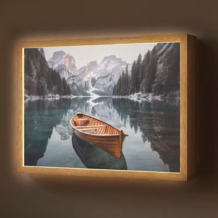 Lightbox - Wandlamp - Boot - Bergen - Natuur - Water — 1