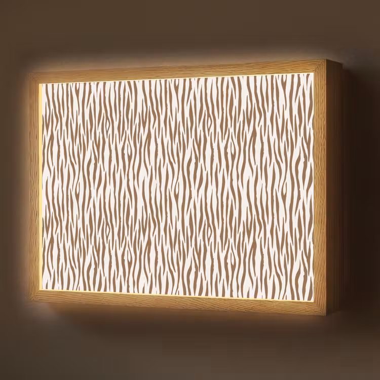 Lightbox - Wandlamp - Bruin - Patroon - Zebra — 1