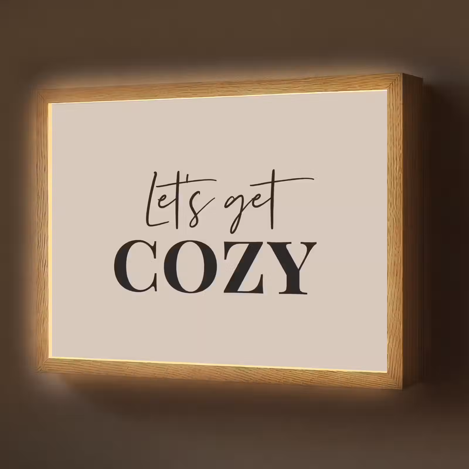 Lightbox - Wandlamp - Beige - Winter - Quote - Cozy — 1