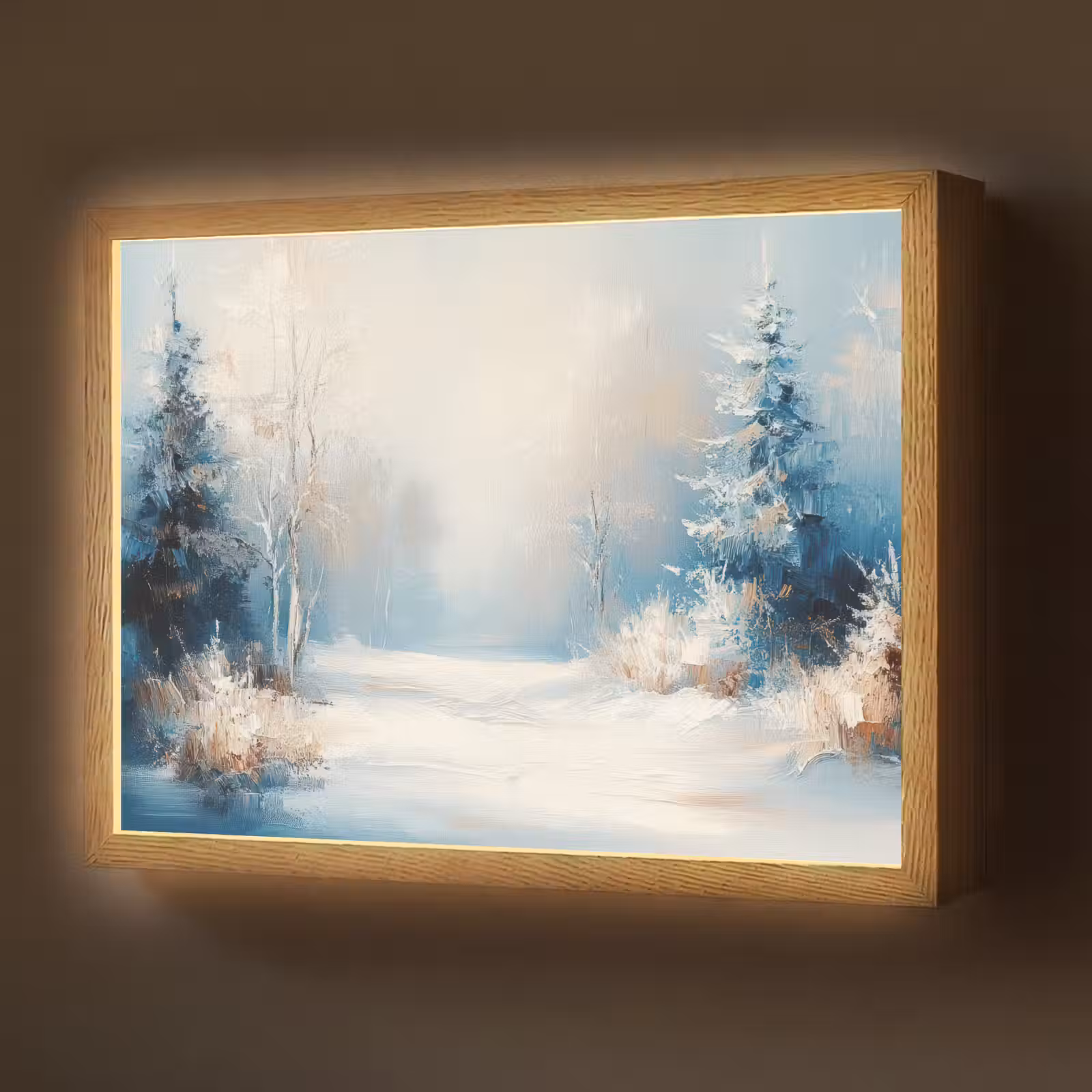 Lightbox - Wandlamp - Bos - Winter - Natuur - Abstract - Sneeuw — 1