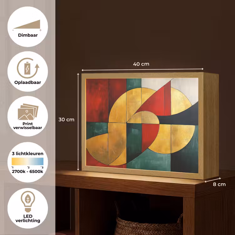 Lightbox - Wandlamp - Abstract - Kerst - Goud - Rood - Groen — 10