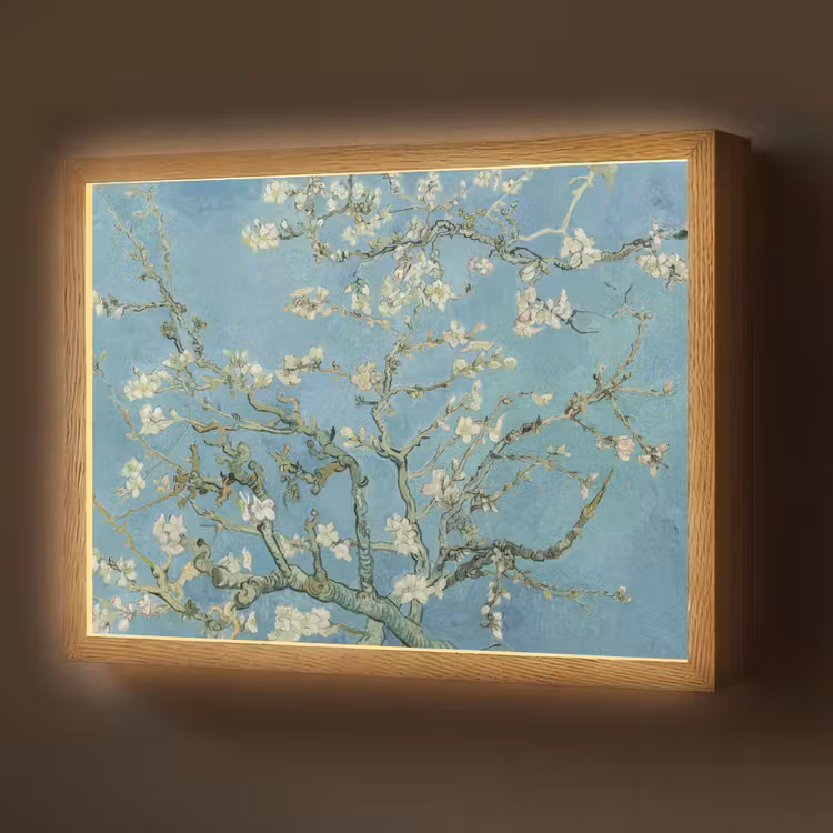 Lightbox - Wandlamp - Amandelbloesem - Van Gogh - Kunst - Bloemen — 1