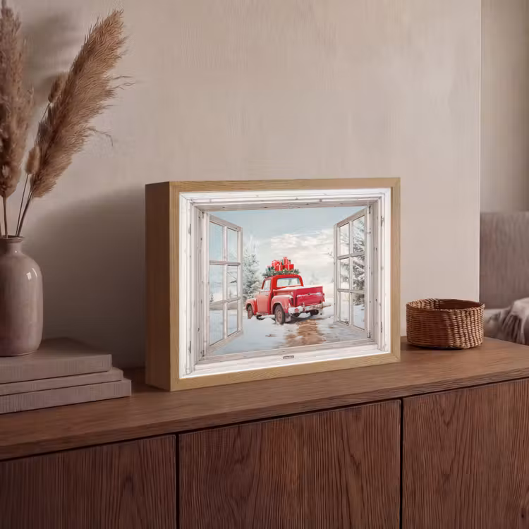 Lightbox - Wandlamp - Auto - Rood - Cadeaus - Winter - Kerst - Doorkijk - Wit — 4