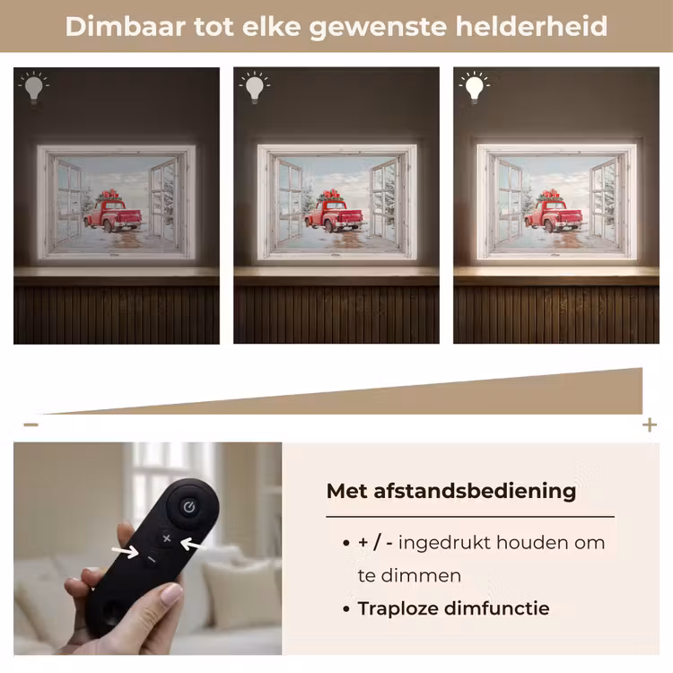 Lightbox - Wandlamp - Auto - Rood - Cadeaus - Winter - Kerst - Doorkijk - Wit — 9