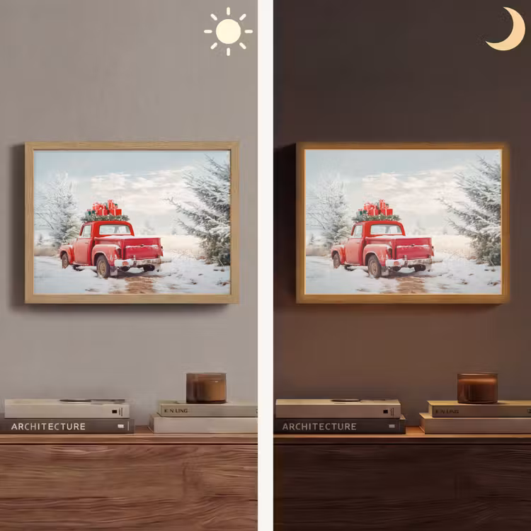 Lightbox - Wandlamp - Auto - Rood - Cadeaus - Winter - Sneeuw - Kerst — 6