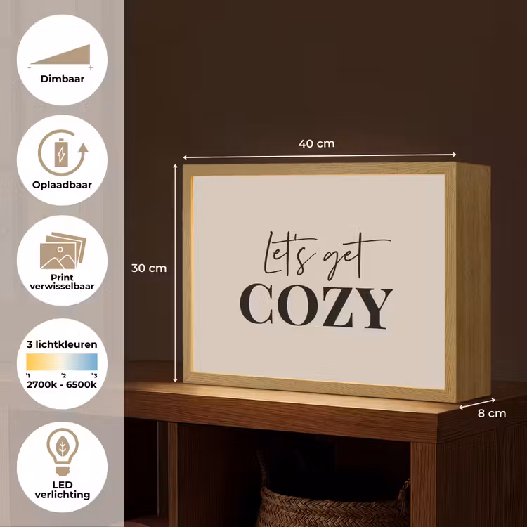 Lightbox - Wandlamp - Beige - Winter - Quote - Cozy — 10