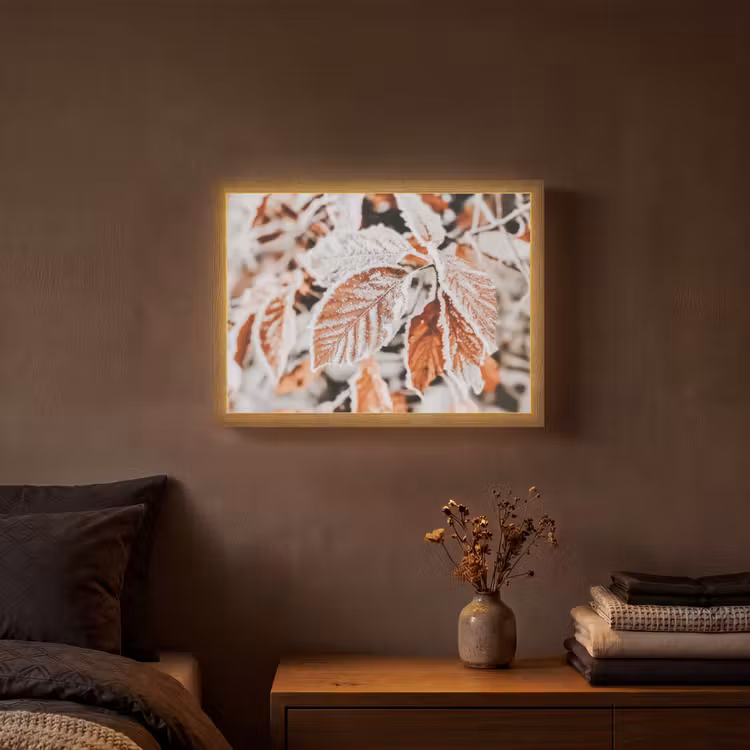 Lightbox - Wandlamp - Bladeren - IJs - Winter - Natuur — 3