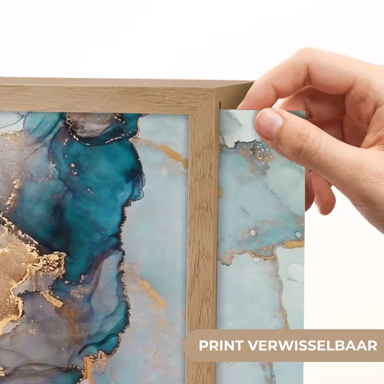Lightbox - Wandlamp - Blauw - Marmer - Goud — 5