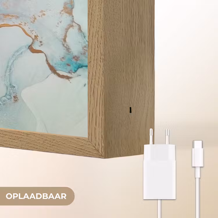 Lightbox - Wandlamp - Blauw - Marmer - Goud — 7