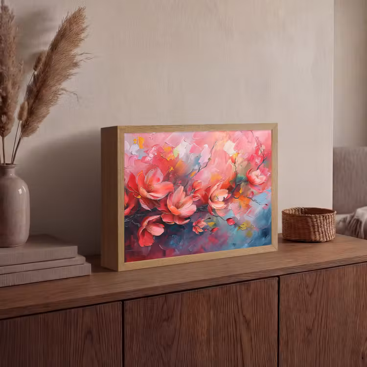 Lightbox - Wandlamp - Bloemen - Roze - Natuur- Kunst - Abstract — 4